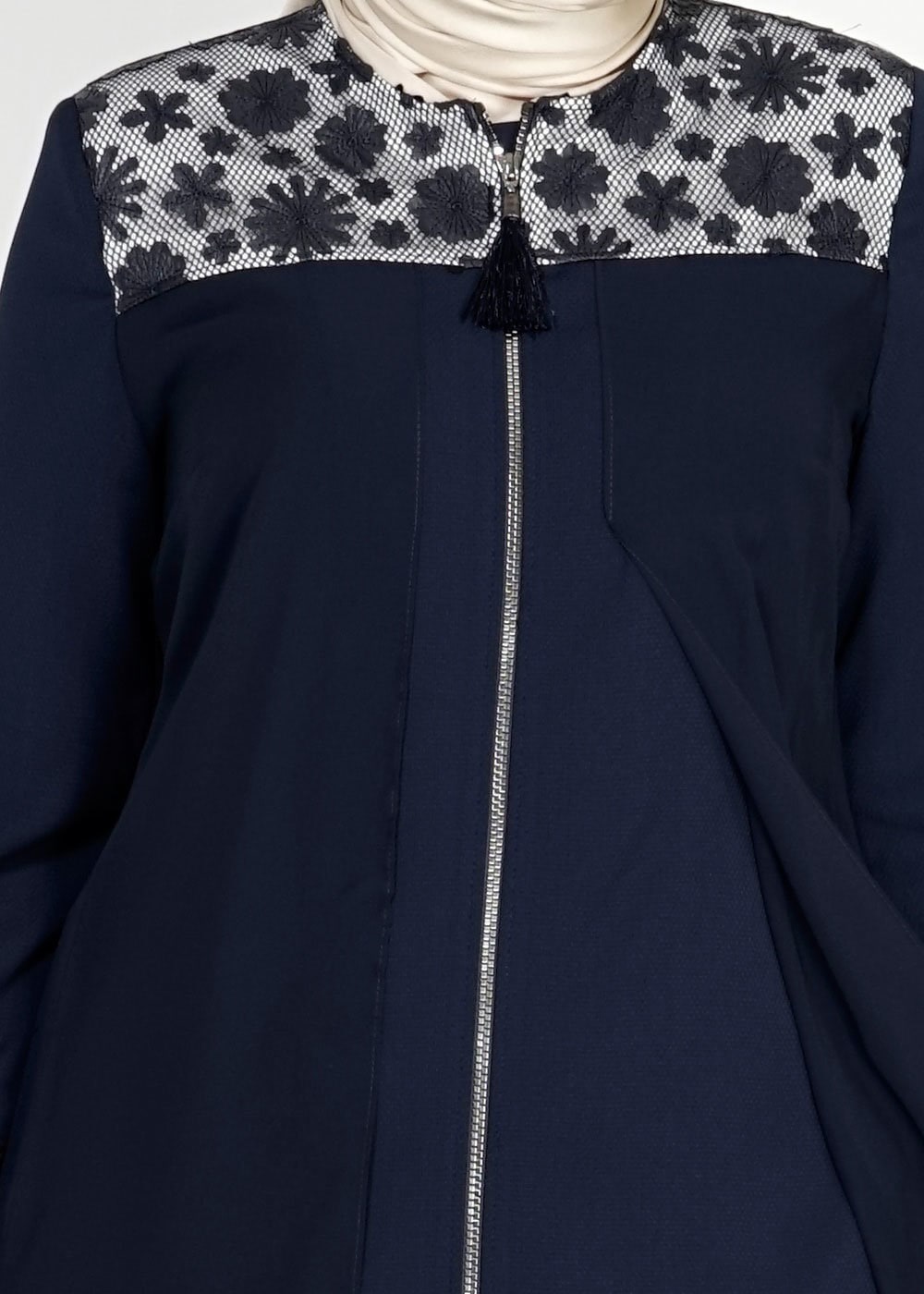 Tesettür giyim LACİVERT 1550 Amay Tesettür Pardesü