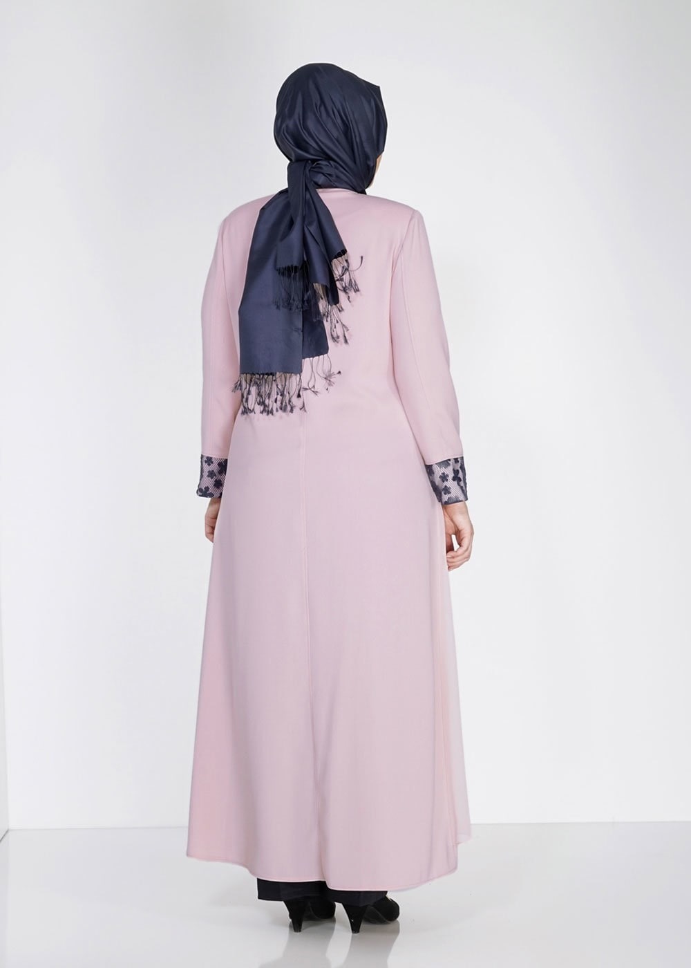 Tesettür giyim PUDRA 1550 Amay Tesettür Pardesü