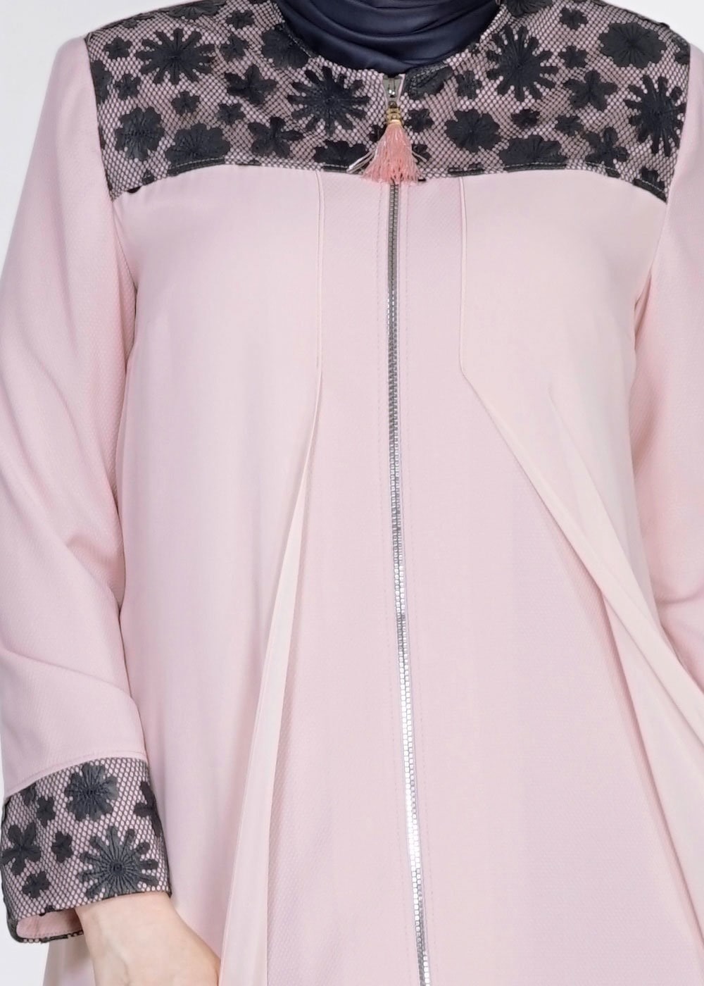 Tesettür giyim PUDRA 1550 Amay Tesettür Pardesü