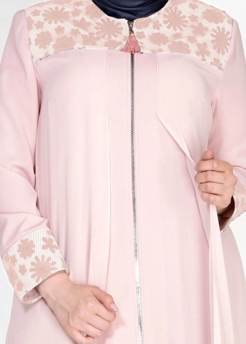 Tesettür giyim PUDRA 1550 Amay Tesettür Pardesü