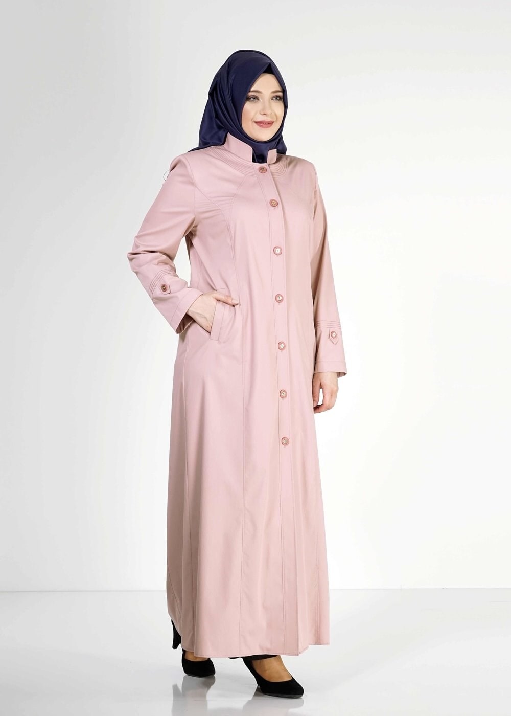 Tesettür giyim PUDRA 1558 Dulce Tesettür Pardesü