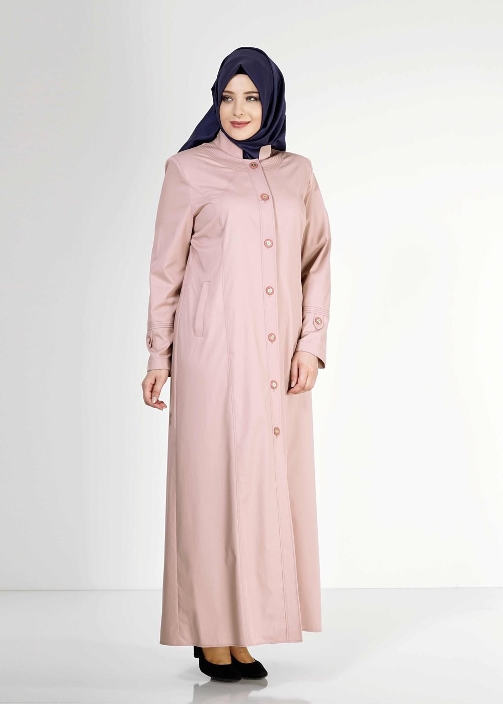 Tesettür giyim PUDRA 1558 Dulce Tesettür Pardesü