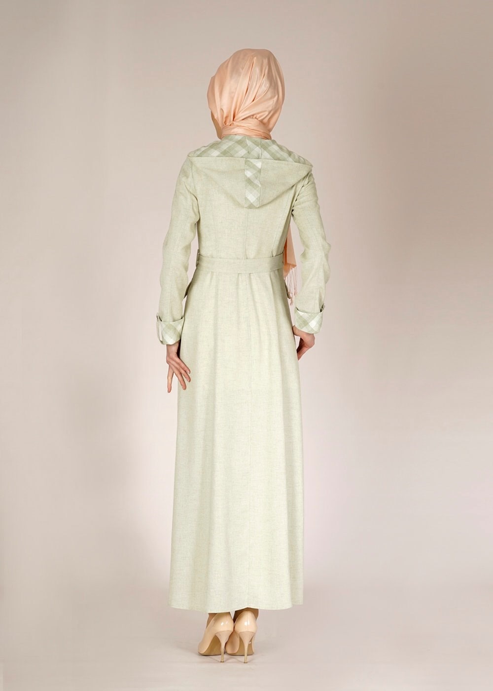 Tesettür giyim YEŞİL 1559 VERONA DÜZ PARDESÜ 38/46 TEK38