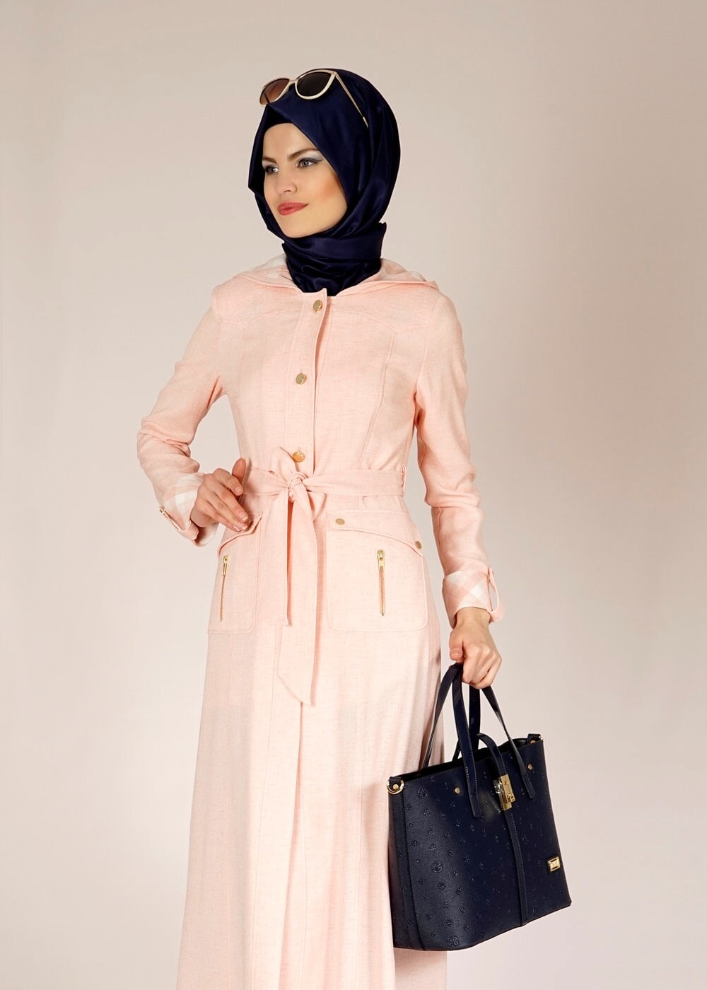 Tesettür giyim PUDRA 1559 VERONA DÜZ PARDESÜ 38/46 TEK38