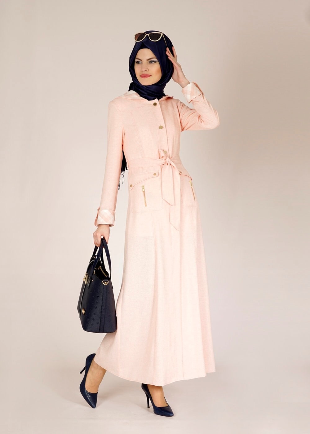 Tesettür giyim PUDRA 1559 VERONA DÜZ PARDESÜ 38/46 TEK38