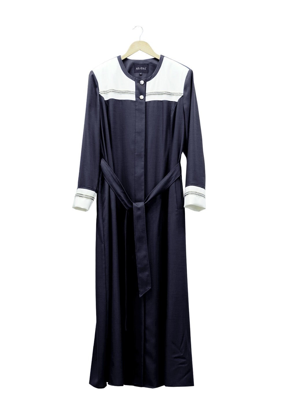 Tesettür giyim LACİVERT 1564 Sevilla Keten Tesettür Pardesü