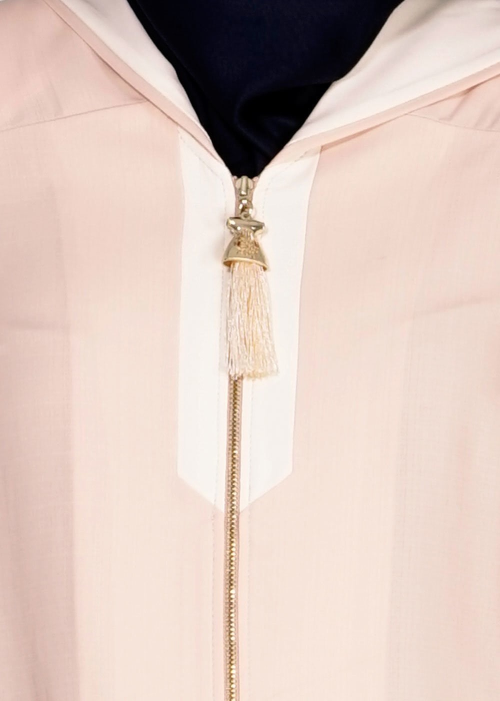 Tesettür giyim PUDRA KAPÜŞONLU FERMUARLI PARDESÜ 1577