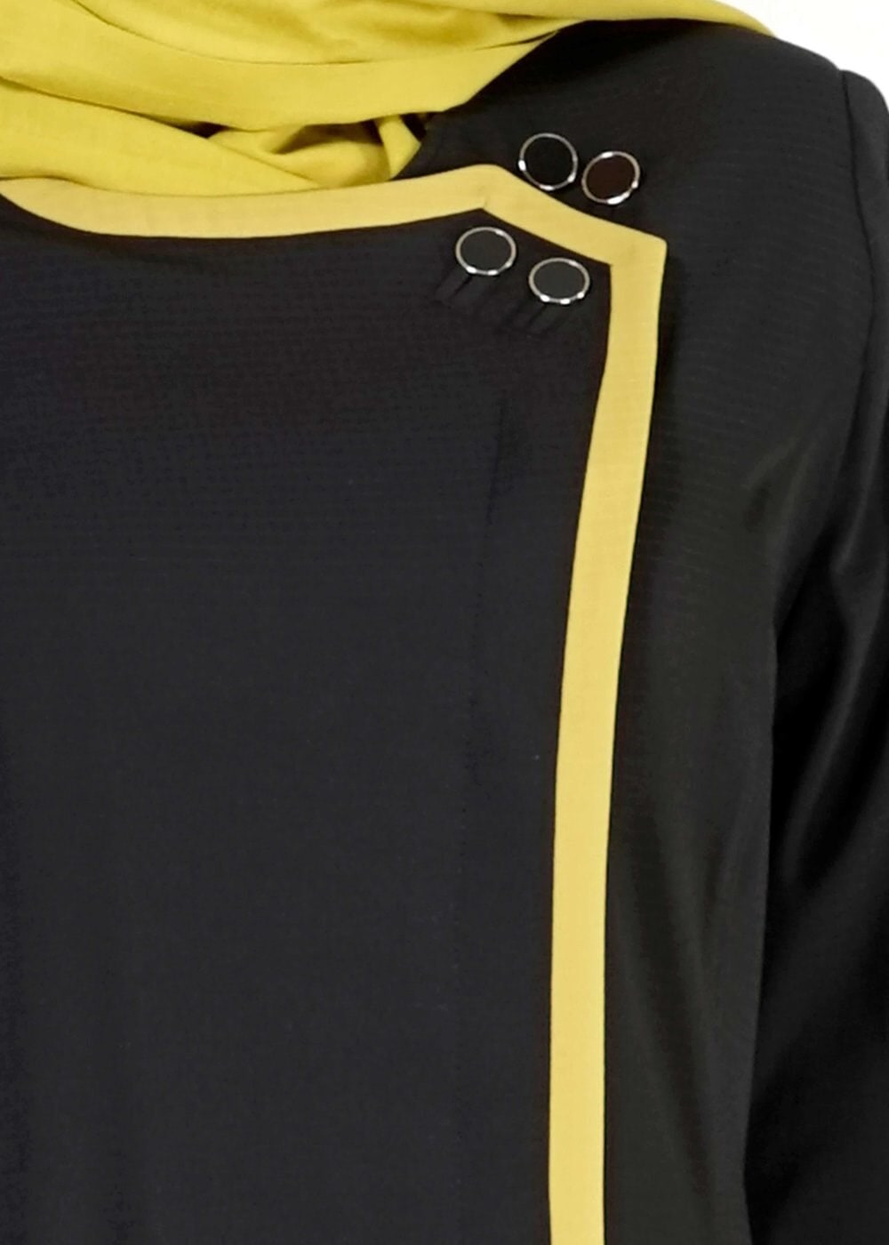 Tesettür giyim SİYAH 1585 Ekose Tesettür Pardesü