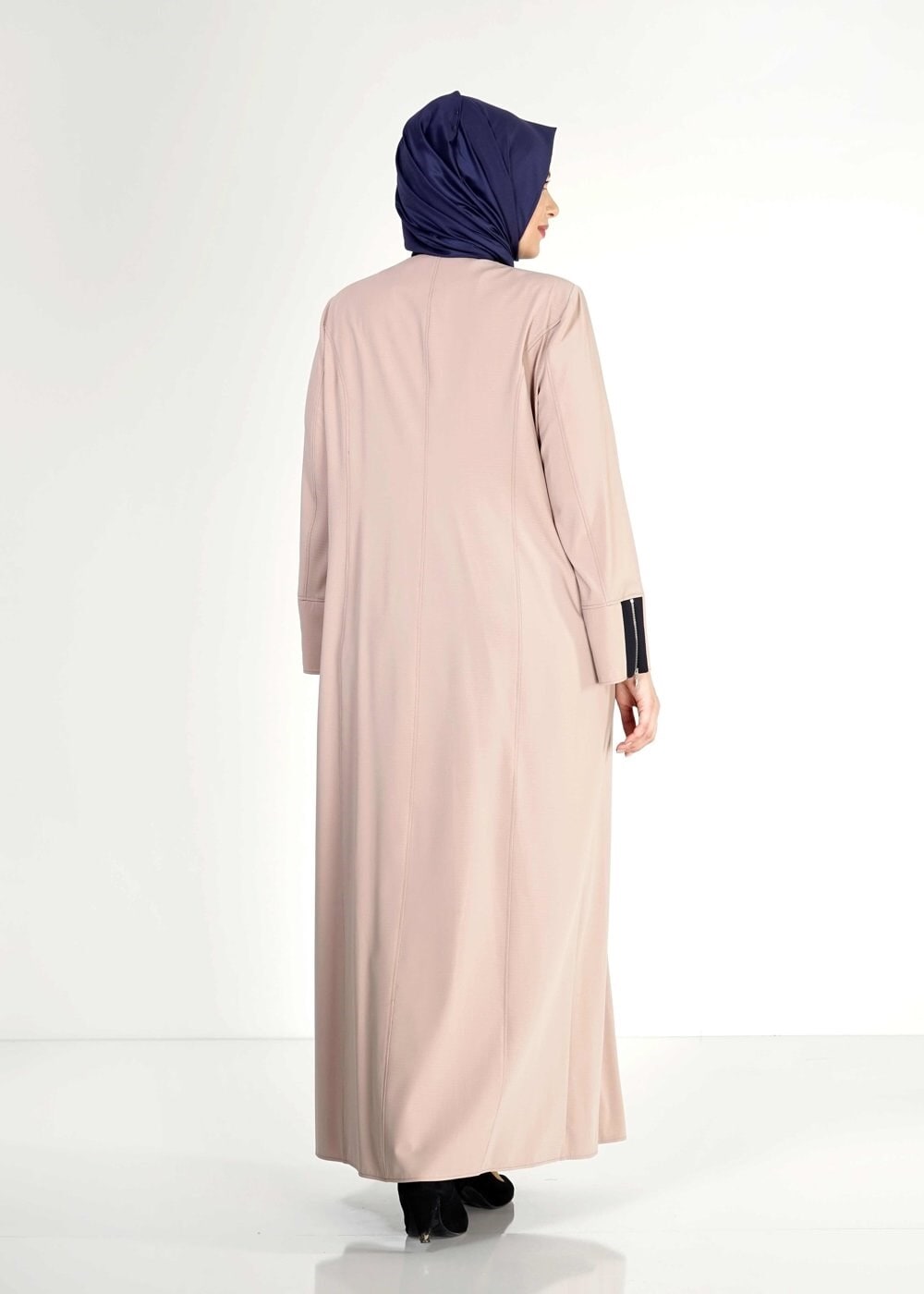 Tesettür giyim BEJ 1585 Ekose Tesettür Pardesü