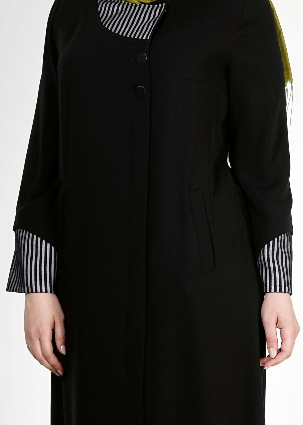 Tesettür giyim SİYAH 1588 Farah Tesettür Pardesü