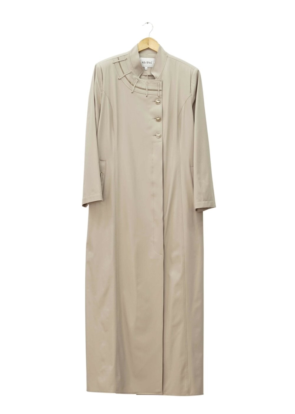 Tesettür giyim BEJ 1514-1 Ekose Tesettür Pardesü