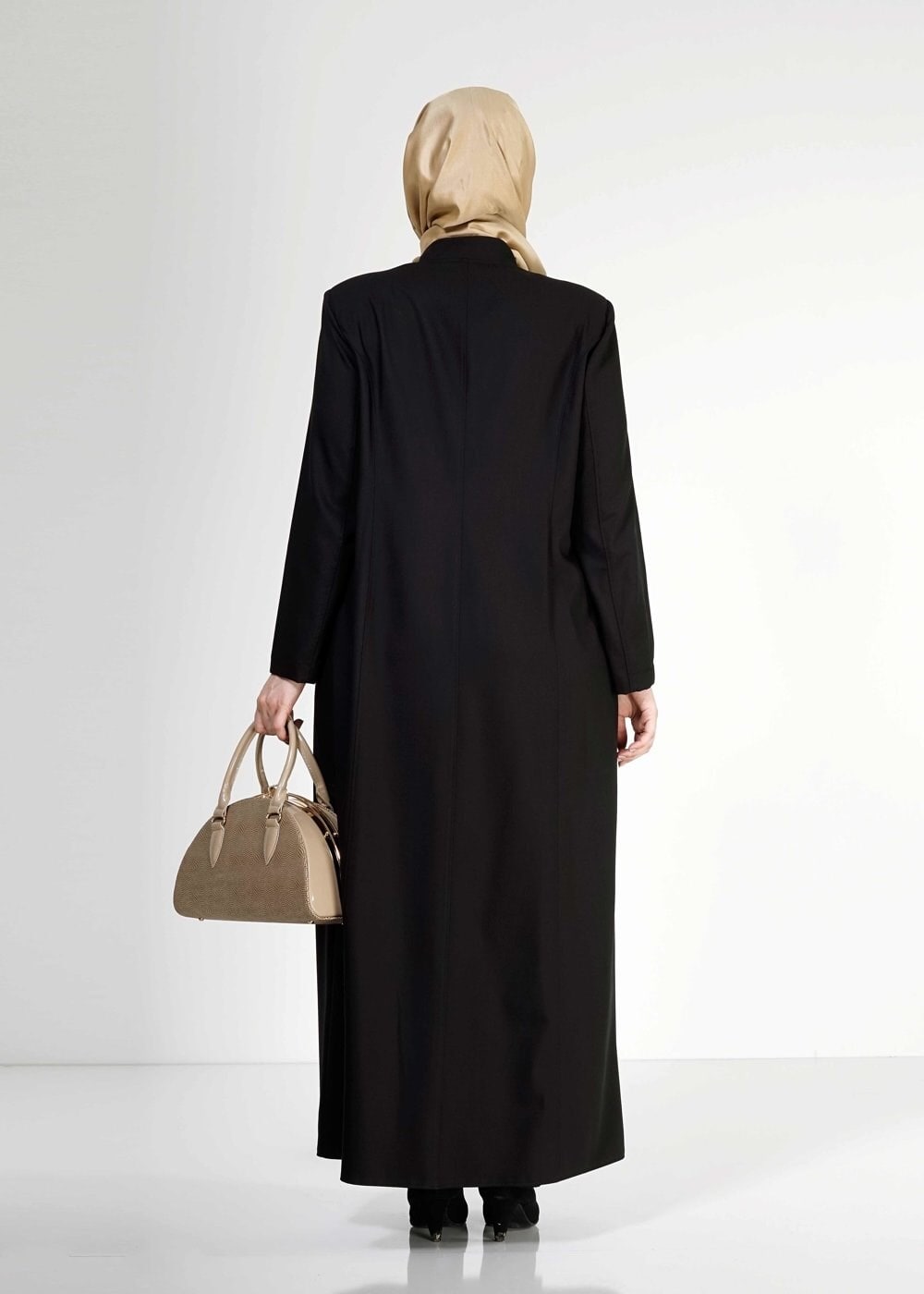 Tesettür giyim SİYAH 1531-1 Deborah Tesettür Pardesü