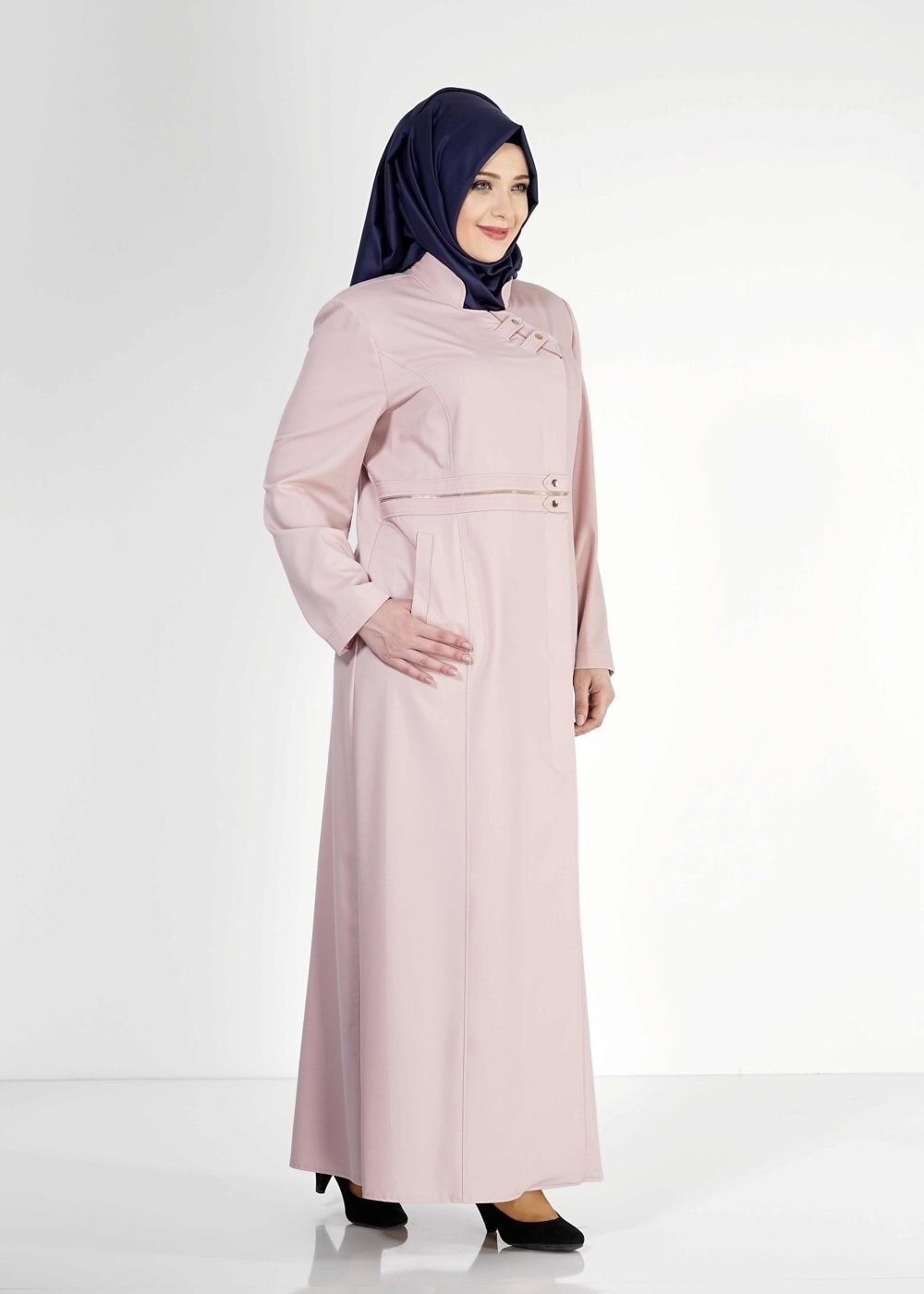 Tesettür giyim PUDRA 1531-1 Deborah Tesettür Pardesü