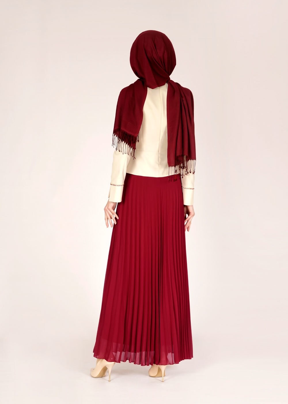 Tesettür giyim BORDO 3092E New Multi Şifon 2Li Etk.Tkm