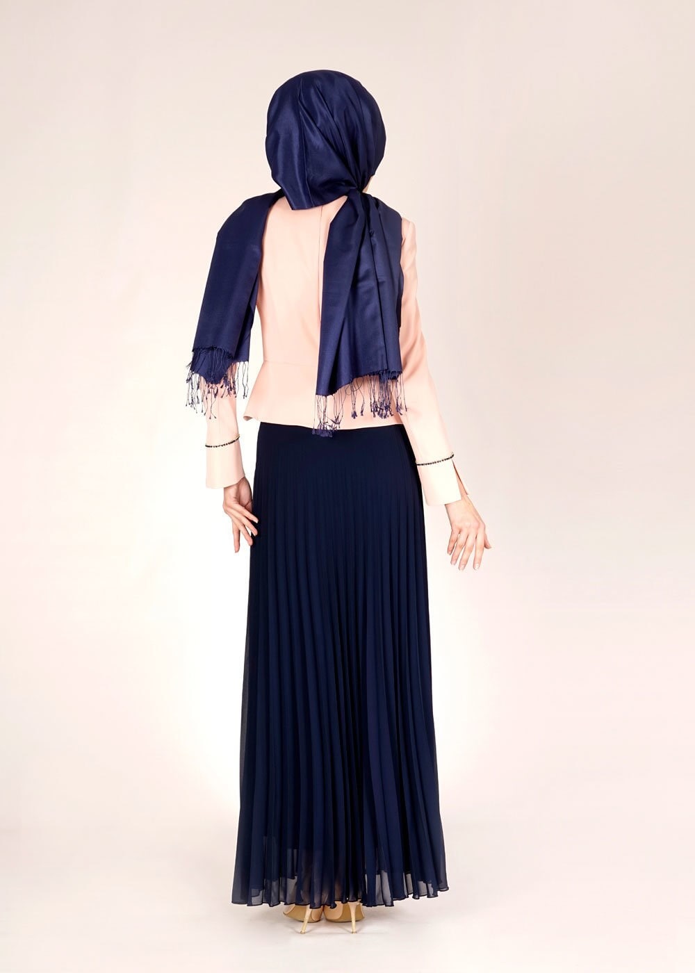 Tesettür giyim LACİVERT 3092E New Multi Şifon 2Li Etk.Tkm