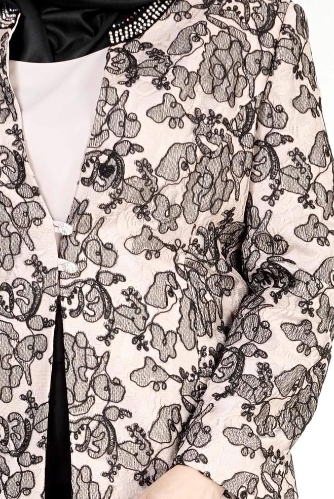 Hijab-Kleidung SCHWARZ 3099E Kordone 3lü Etk Tesettür Tkm - ALVİNA