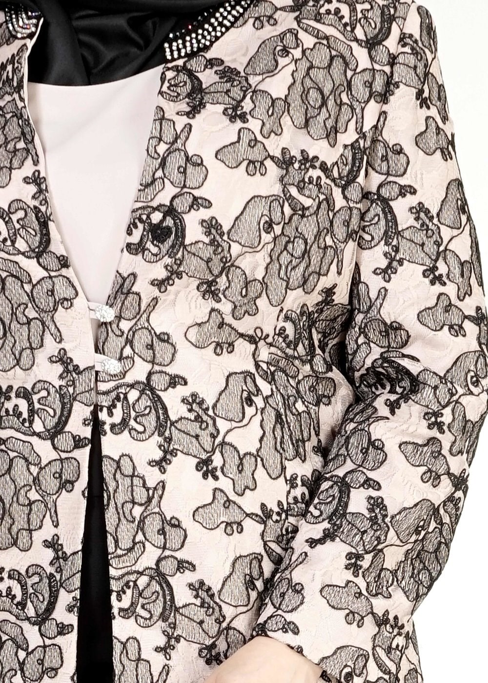 Tesettür giyim SİYAH 3099E Kordone 3lü Etk Tesettür Tkm