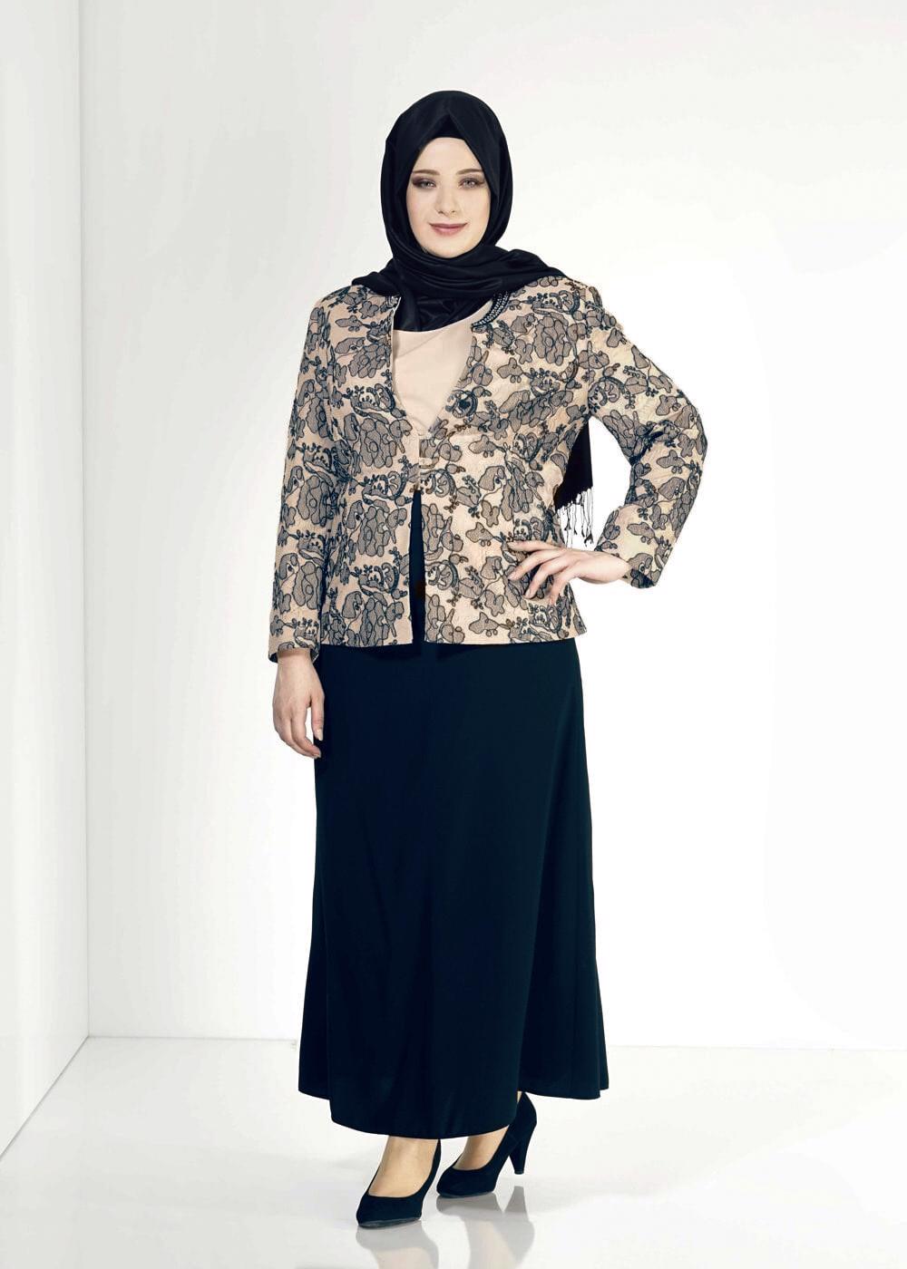 Hijab clothing NAVY BLUE 3099E Kordone 3lü Etk Tesettür Tkm