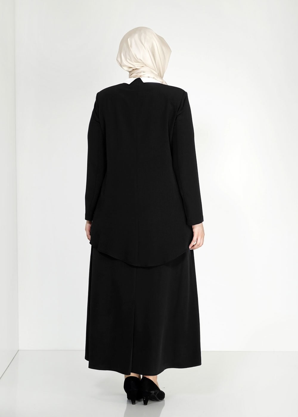 Hijab clothing BLACK 3101E Brode 3lü Etk. Tesettür Tkm