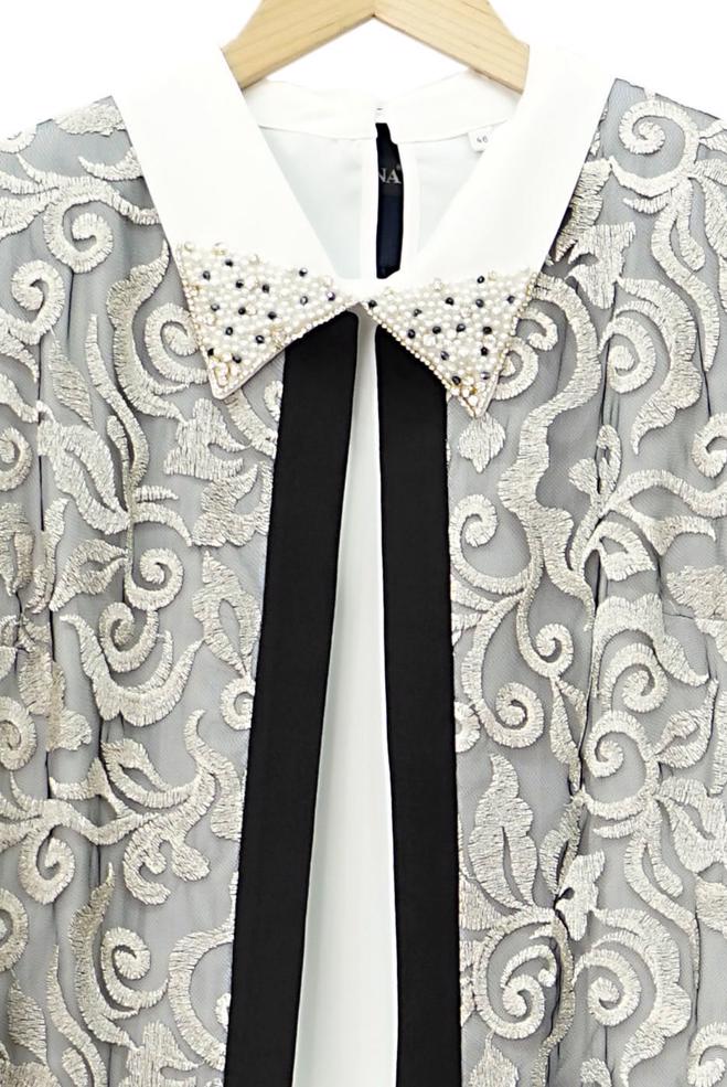 Hijab-Kleidung SCHWARZ 3101E Brode 3lü Etk. Tesettür Tkm - ALVİNA