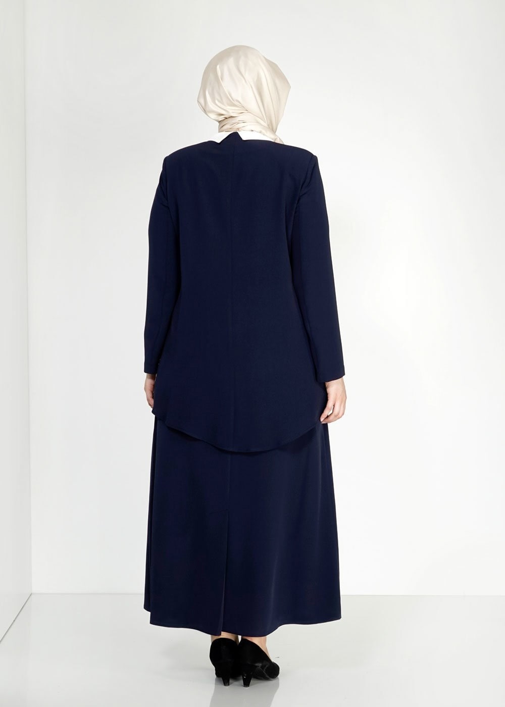 Tesettür giyim LACİVERT 3101E Brode 3lü Etk. Tesettür Tkm