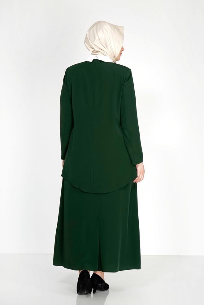 Tesettür giyim YEŞİL 3101E Brode 3lü Etk. Tesettür Tkm - ALVİNA