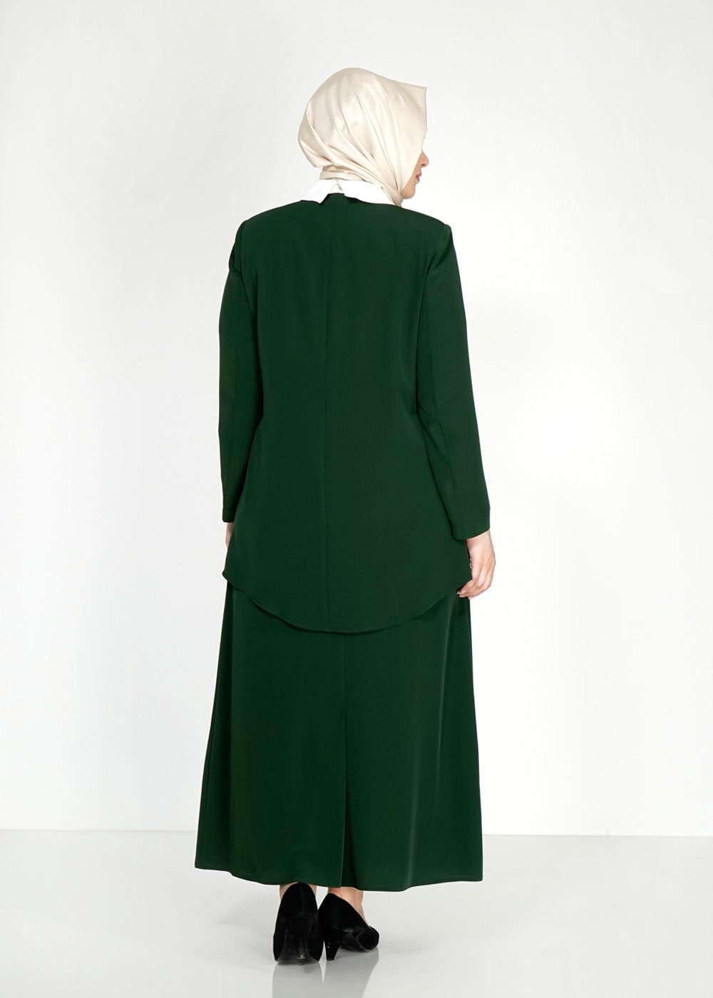 Tesettür giyim YEŞİL 3101E Brode 3lü Etk. Tesettür Tkm