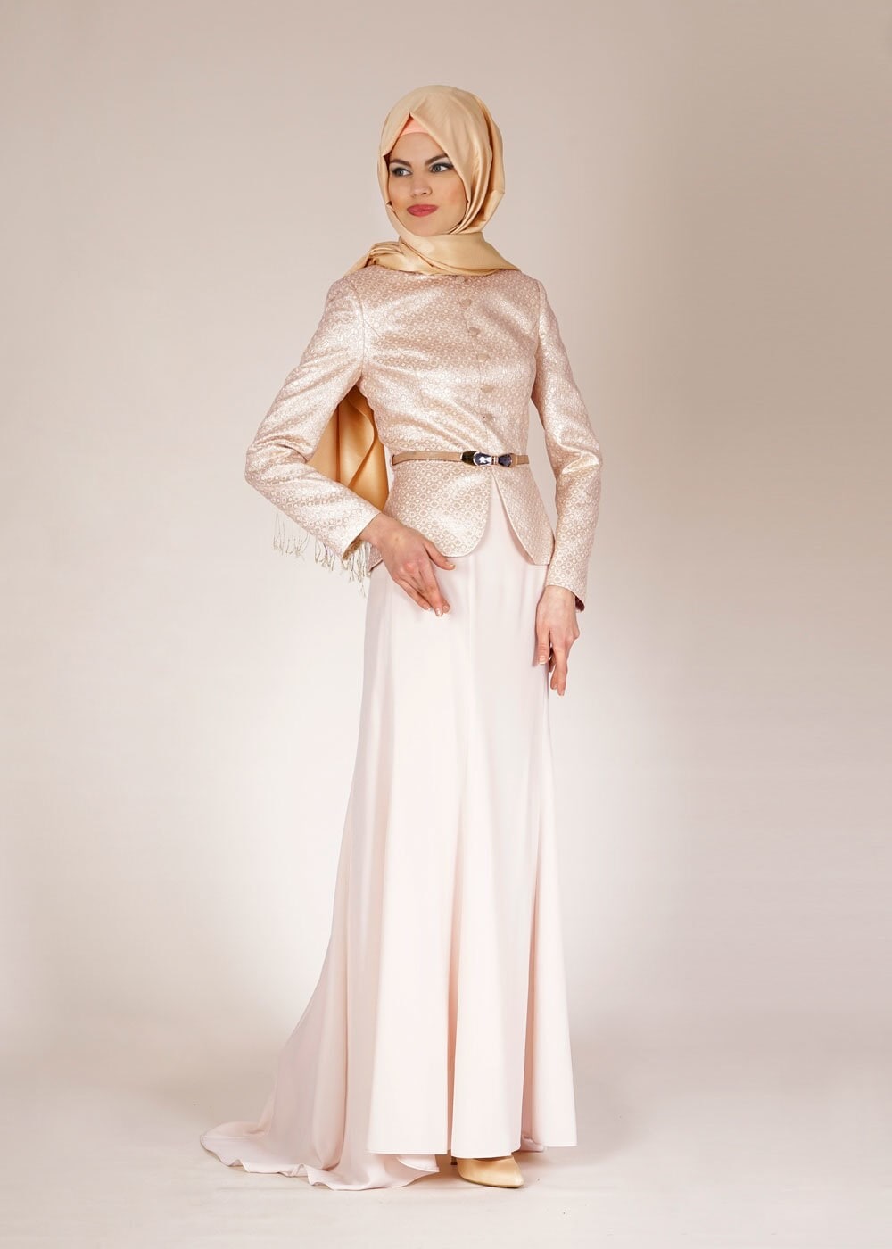 Tesettür giyim PUDRA 3106E JAKAR 7042 2Lİ ETK.TKM 38/44