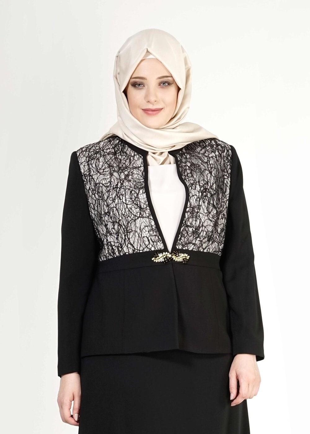 Tesettür giyim SİYAH 3110E Farah 3lü Etk Tesettür Tkm