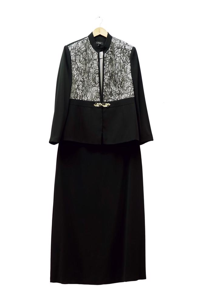 Hijab clothing BLACK 3110E Farah 3lü Etk Tesettür Tkm - ALVİNA