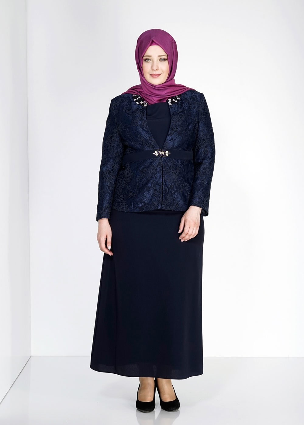 Tesettür giyim LACİVERT 3112E Criss 3LÜ Etk. Tkm