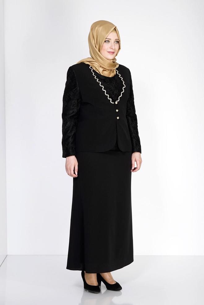 Vêtements hijab NOIR 3113E Criss 3LÜ Tesettür Etk.Tkm - ALVİNA