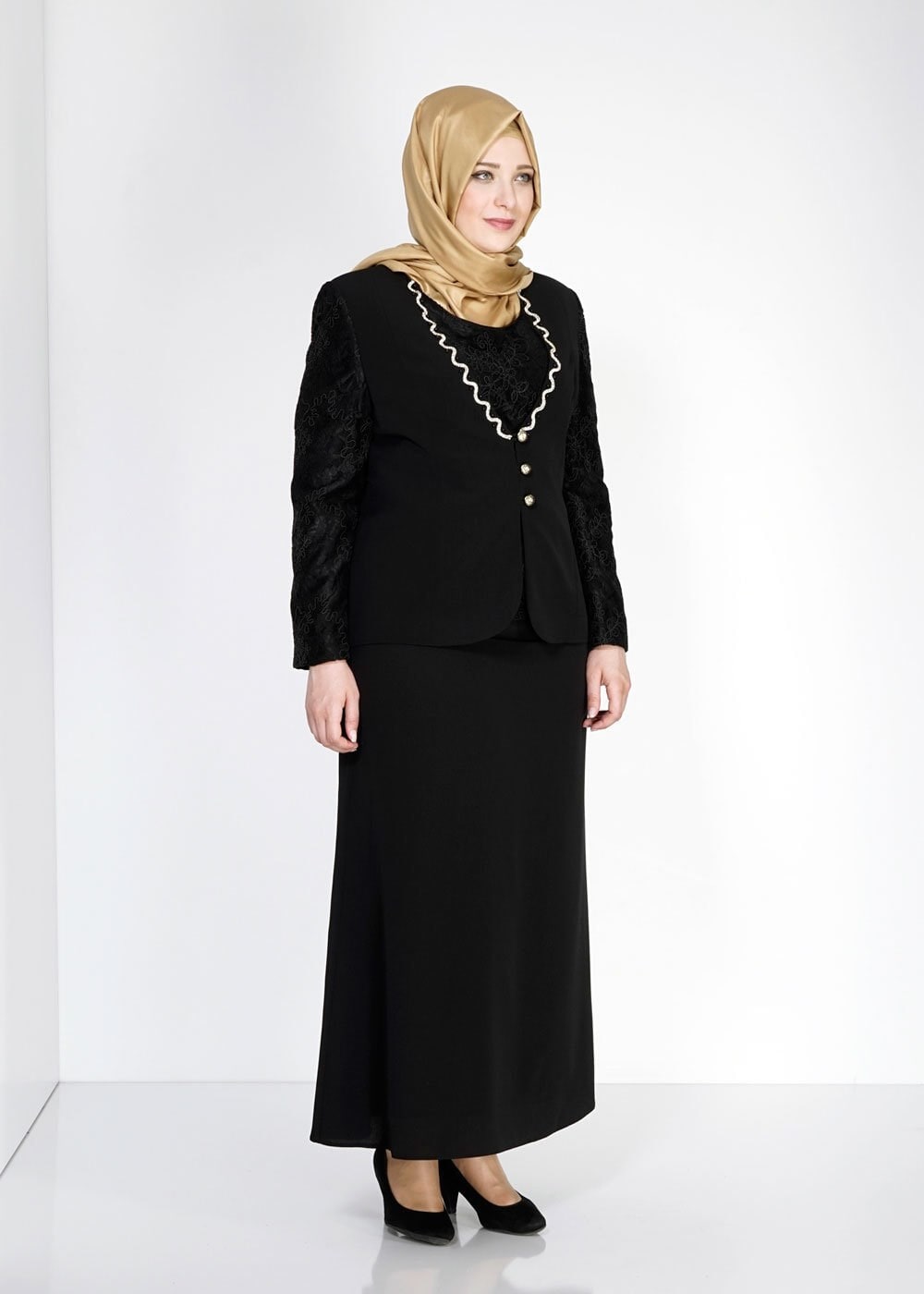 Vêtements hijab NOIR 3113E Criss 3LÜ Tesettür Etk.Tkm