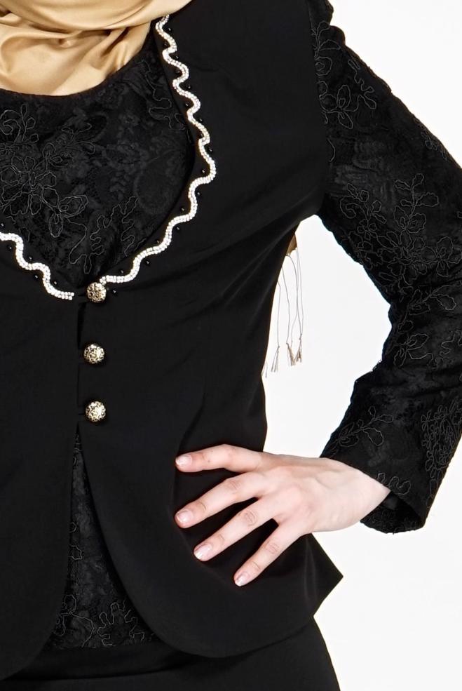 Vêtements hijab NOIR 3113E Criss 3LÜ Tesettür Etk.Tkm - ALVİNA