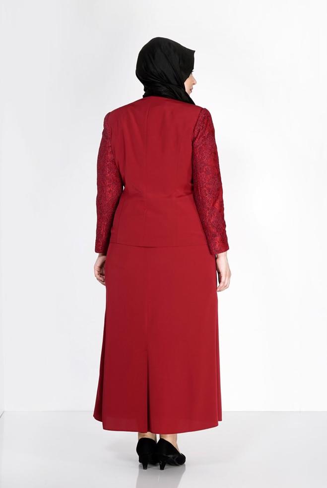 Vêtements hijab ROUGE BORDEAUX 3113E Criss 3LÜ Tesettür Etk.Tkm - ALVİNA