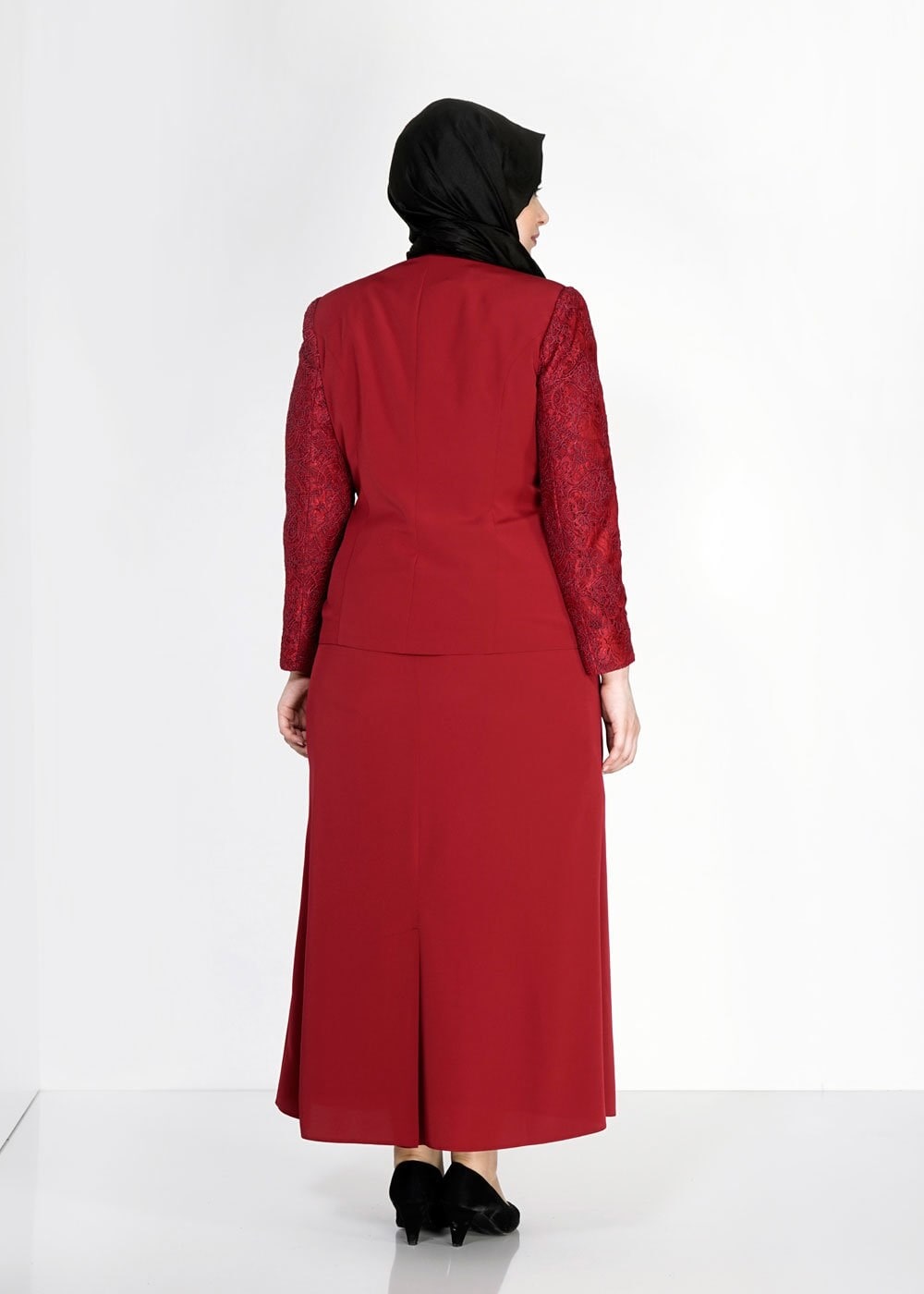 Tesettür giyim BORDO 3113E Criss 3LÜ Tesettür Etk.Tkm