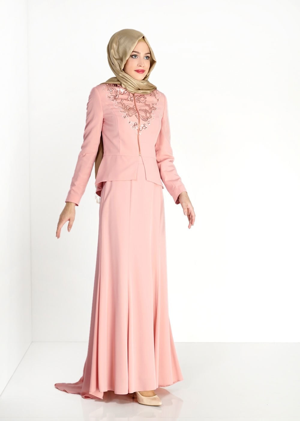 Tesettür giyim PEMBE  Mini Burble Tesettür Etk.Tkm 3131E