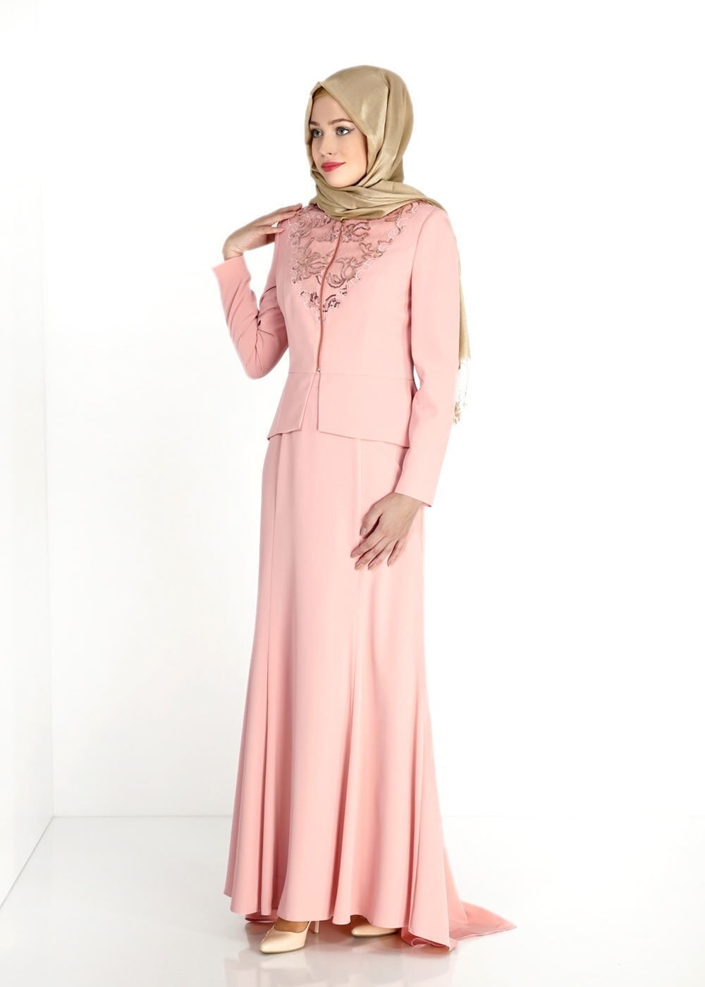 Tesettür giyim PEMBE  Mini Burble Tesettür Etk.Tkm 3131E