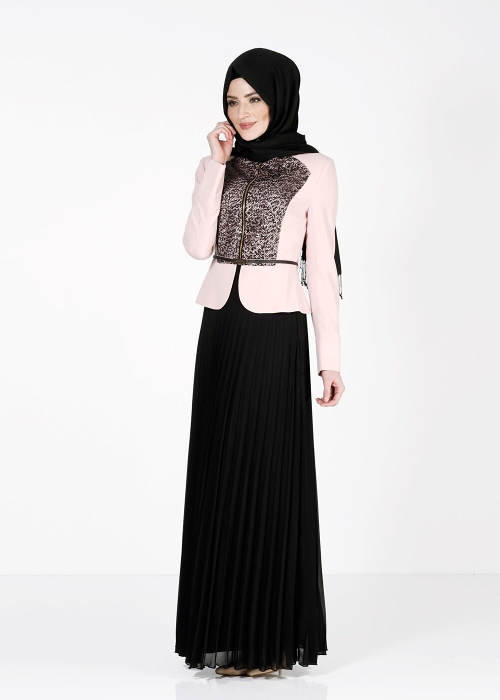 Tesettür giyim SİYAH 3152E New Multi Şifon 2Li Tesettür Etk.Tkm