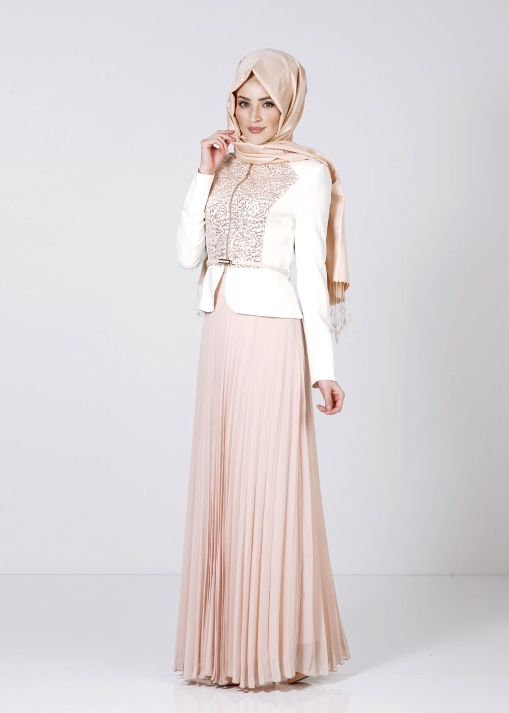 Tesettür giyim PUDRA 3152E New Multi Şifon 2Li Tesettür Etk.Tkm