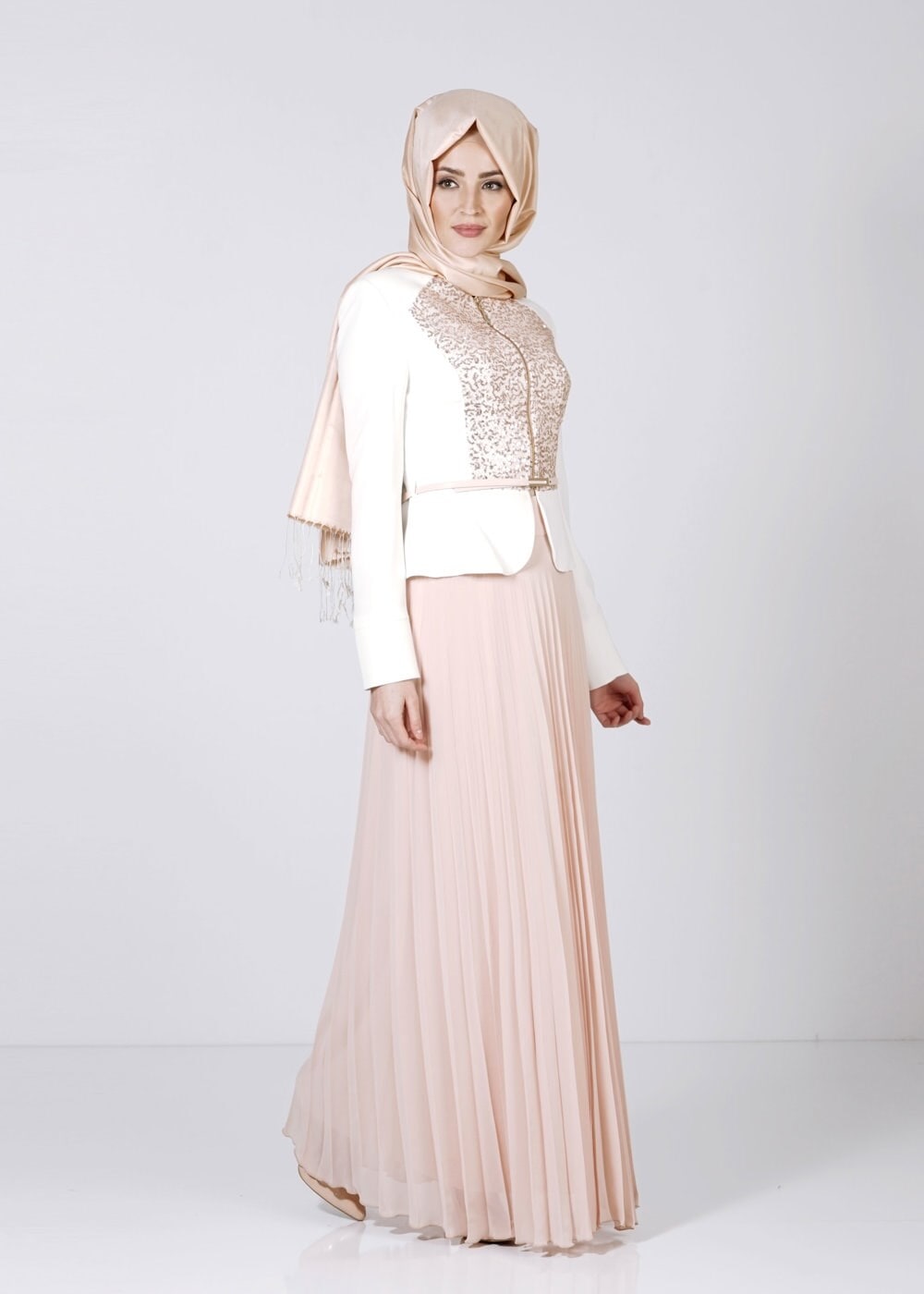 Tesettür giyim PUDRA 3152E New Multi Şifon 2Li Tesettür Etk.Tkm