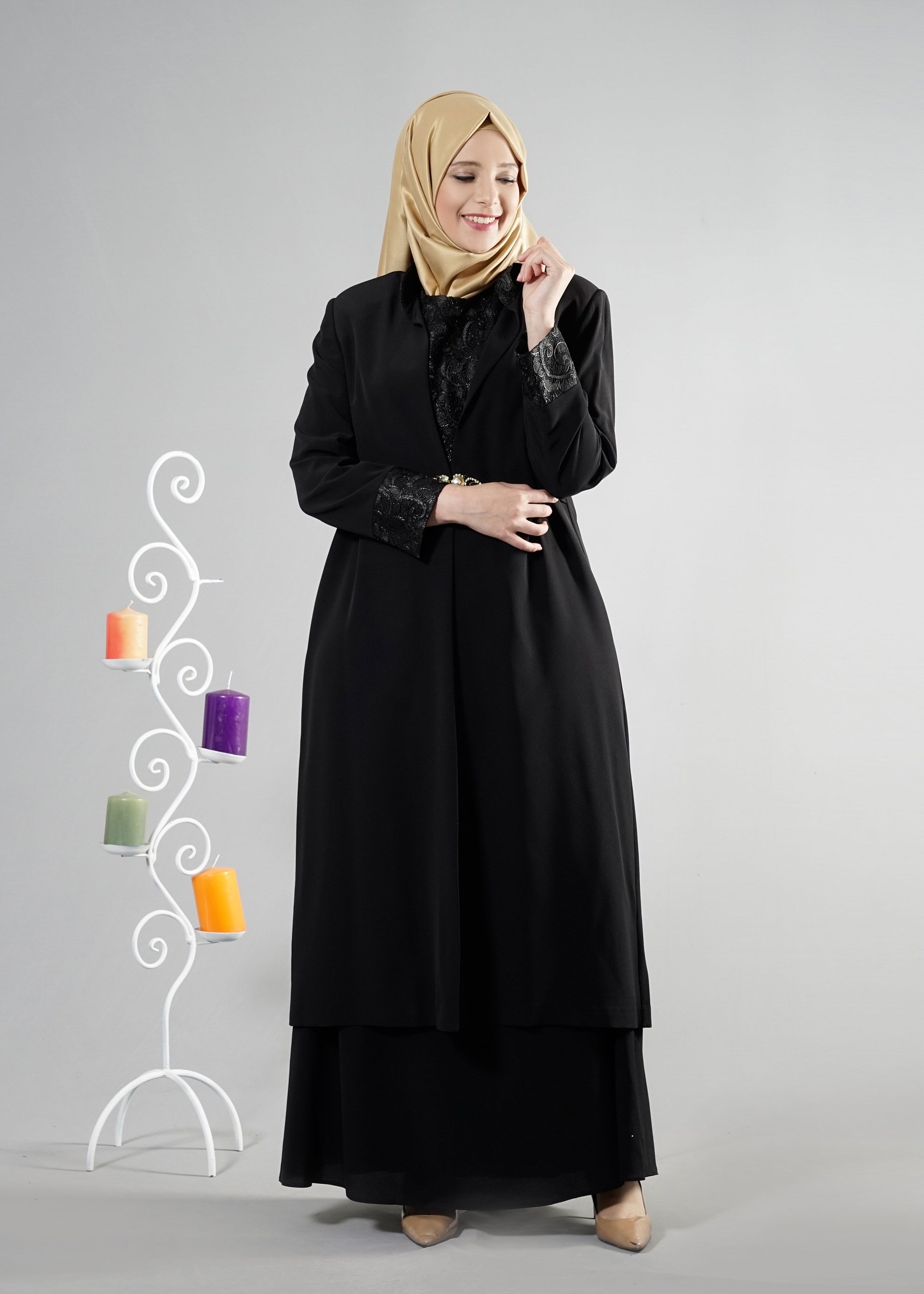 Tesettür giyim SİYAH 3096 Criss Tesettür Elbs Tkm