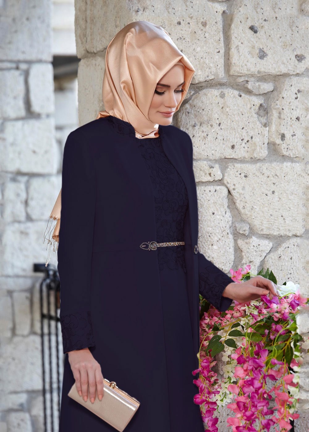 Hijab clothing NAVY BLUE 3096 Criss Tesettür Elbs Tkm