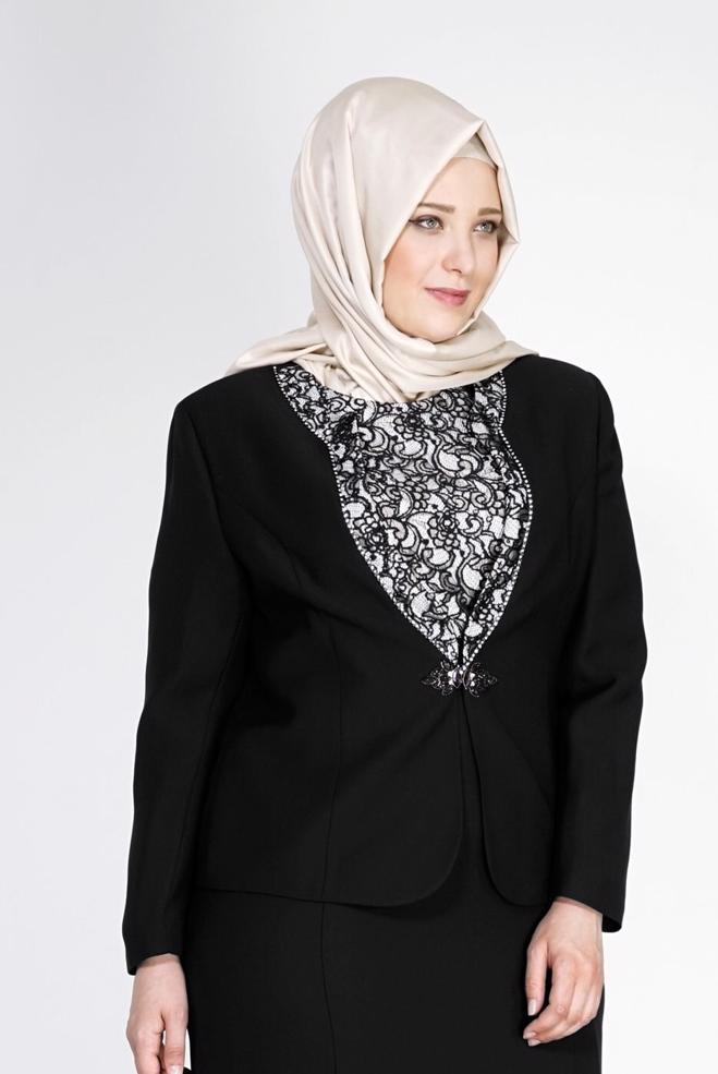 Tesettür giyim SİYAH 3114 Rüya 2Lİ Tesettür Elb.Tkm - ALVİNA