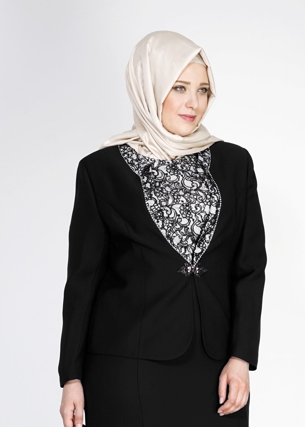 Tesettür giyim SİYAH 3114 Rüya 2Lİ Tesettür Elb.Tkm