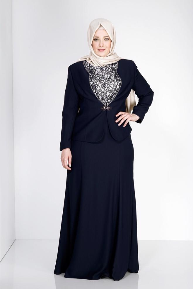 Vêtements hijab BLEU MARINE 3114 Rüya 2Lİ Tesettür Elb.Tkm - ALVİNA