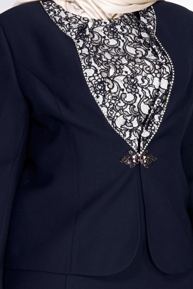 Vêtements hijab BLEU MARINE 3114 Rüya 2Lİ Tesettür Elb.Tkm - ALVİNA