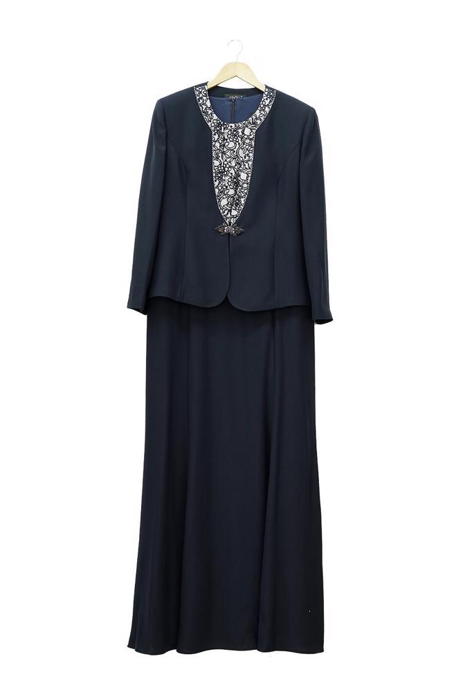 Vêtements hijab BLEU MARINE 3114 Rüya 2Lİ Tesettür Elb.Tkm - ALVİNA