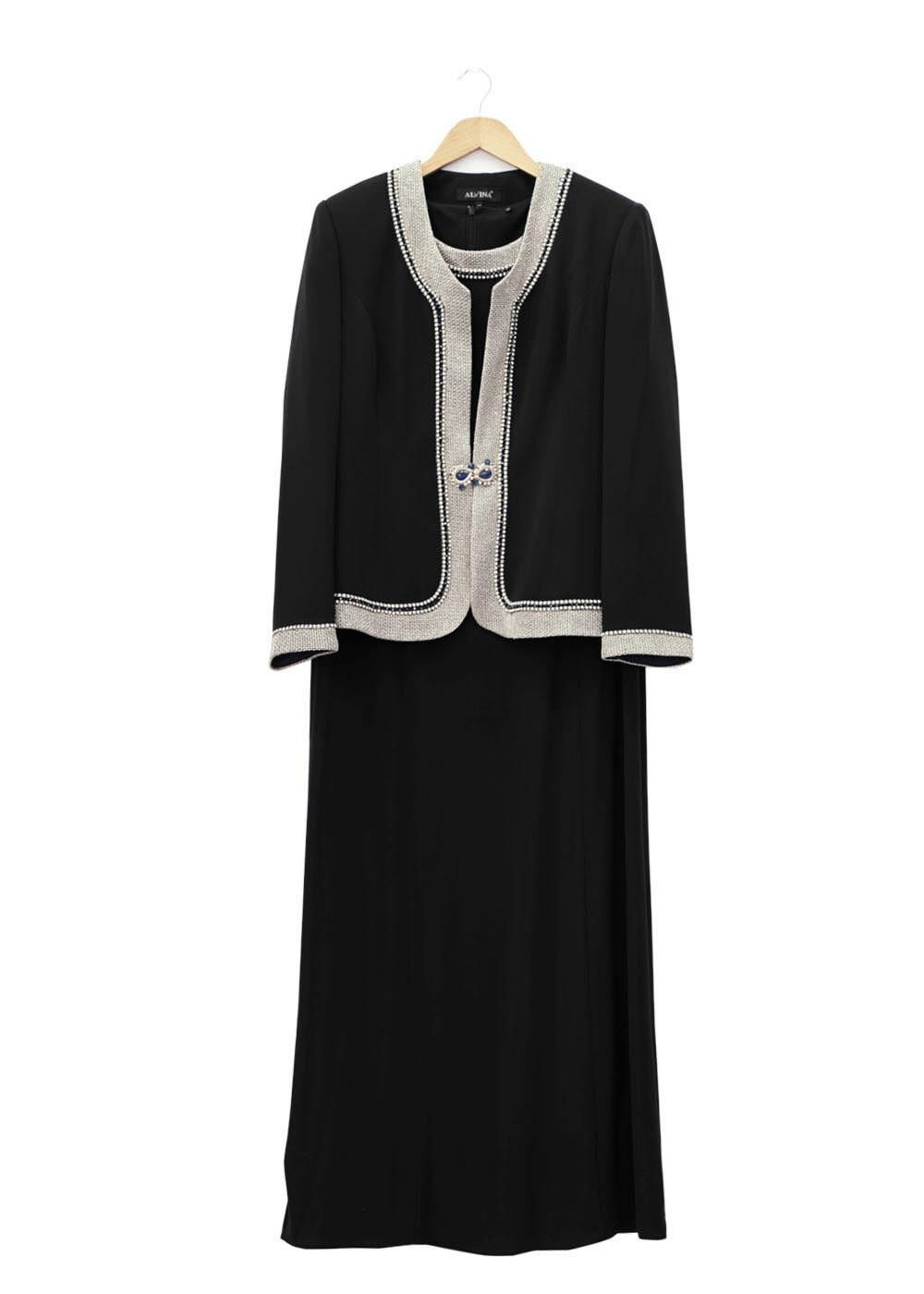 Tesettür giyim SİYAH 3117 Farah Tesettür Elbiseli Takım