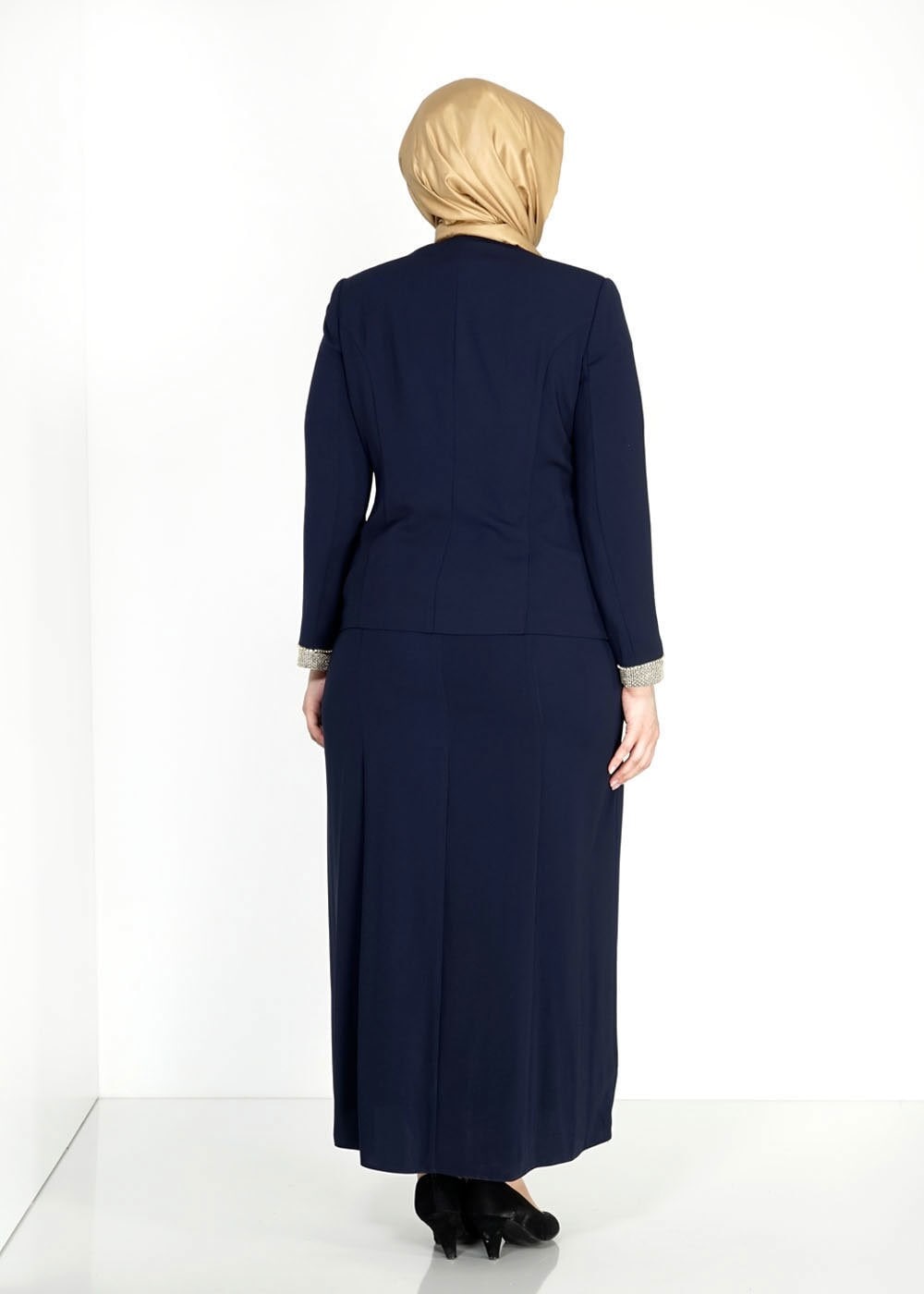 Tesettür giyim LACİVERT 3117 Farah Tesettür Elbiseli Takım